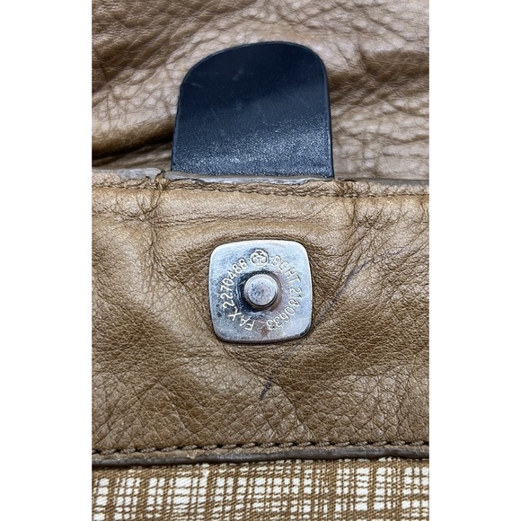 Gorgeous Vintage Orla Kiely Brown Embossed Leather Handbag Large - Picture 7 of 10